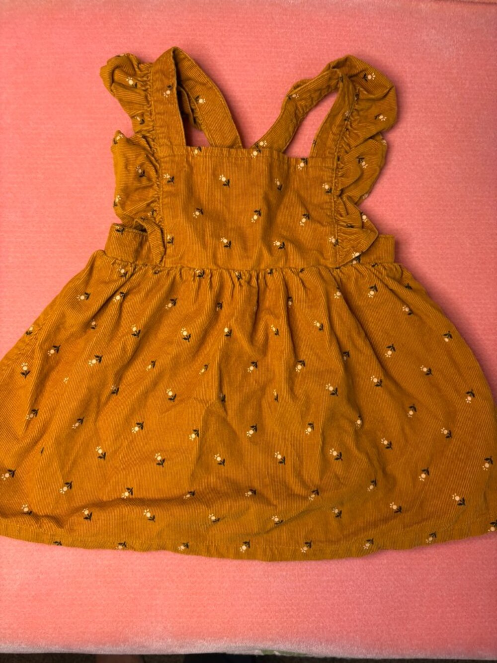 Baby Gap corduroy criss cross back jumper, mustard; Size 6-12 months